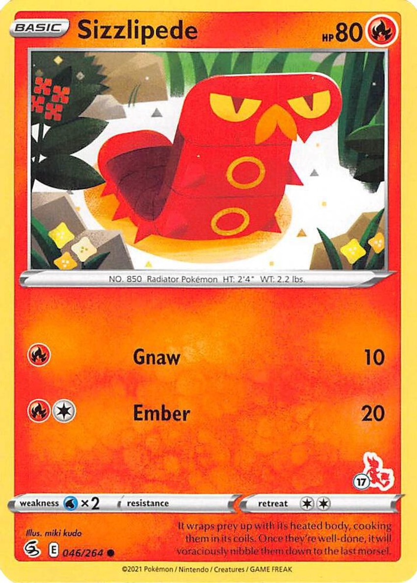 Sizzlipede - 046/264 (#17 Cinderace Stamped)