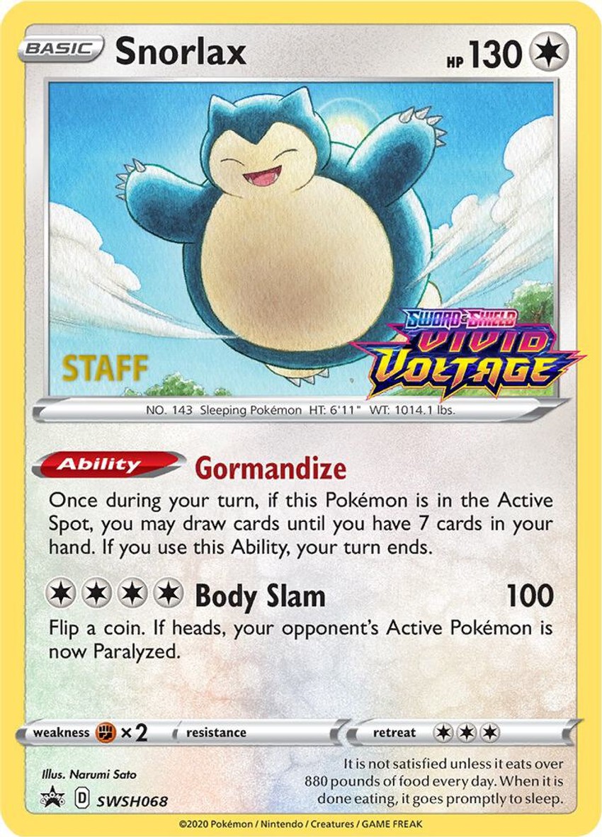 Snorlax - SWSH068 (Prerelease) [Staff]