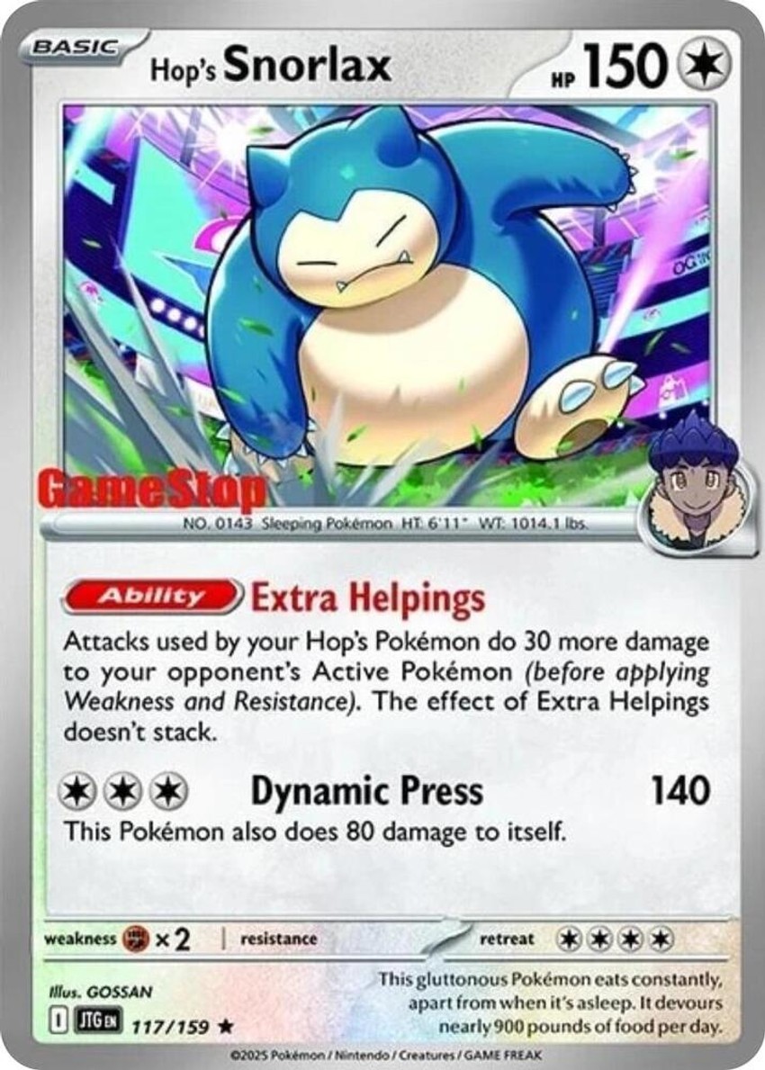 Hop's Snorlax - 117/159 (GameStop) (Cosmos )