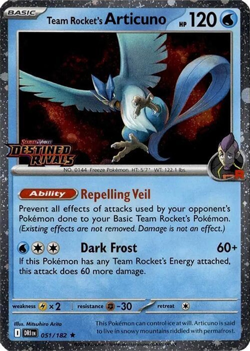 Team Rocket's Articuno - 051/182 (Cosmos ) (Destined Rivals Stamp)