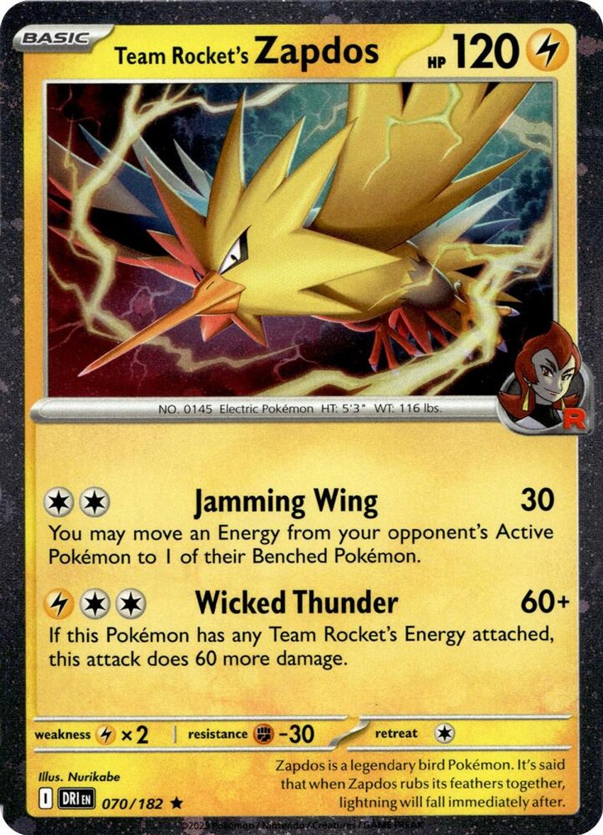 Team Rocket's Zapdos - 070/182 (Cosmos )
